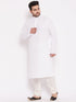 Men's Plus Size Cream Solid Relax Fit Churidar